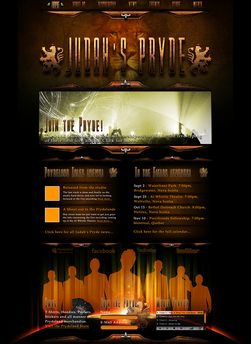 Judah's Pryde Music Website