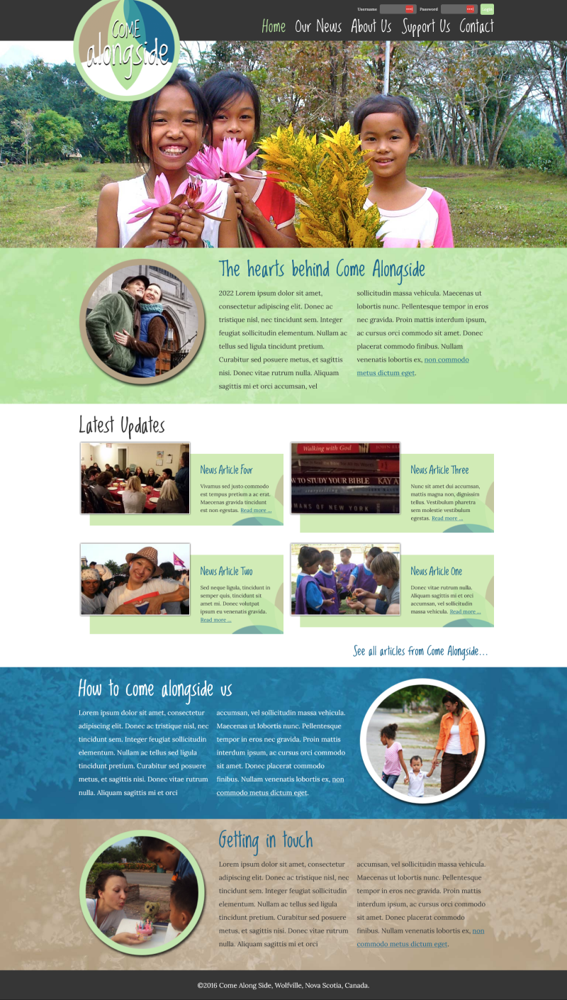 Come Alongside Main Page